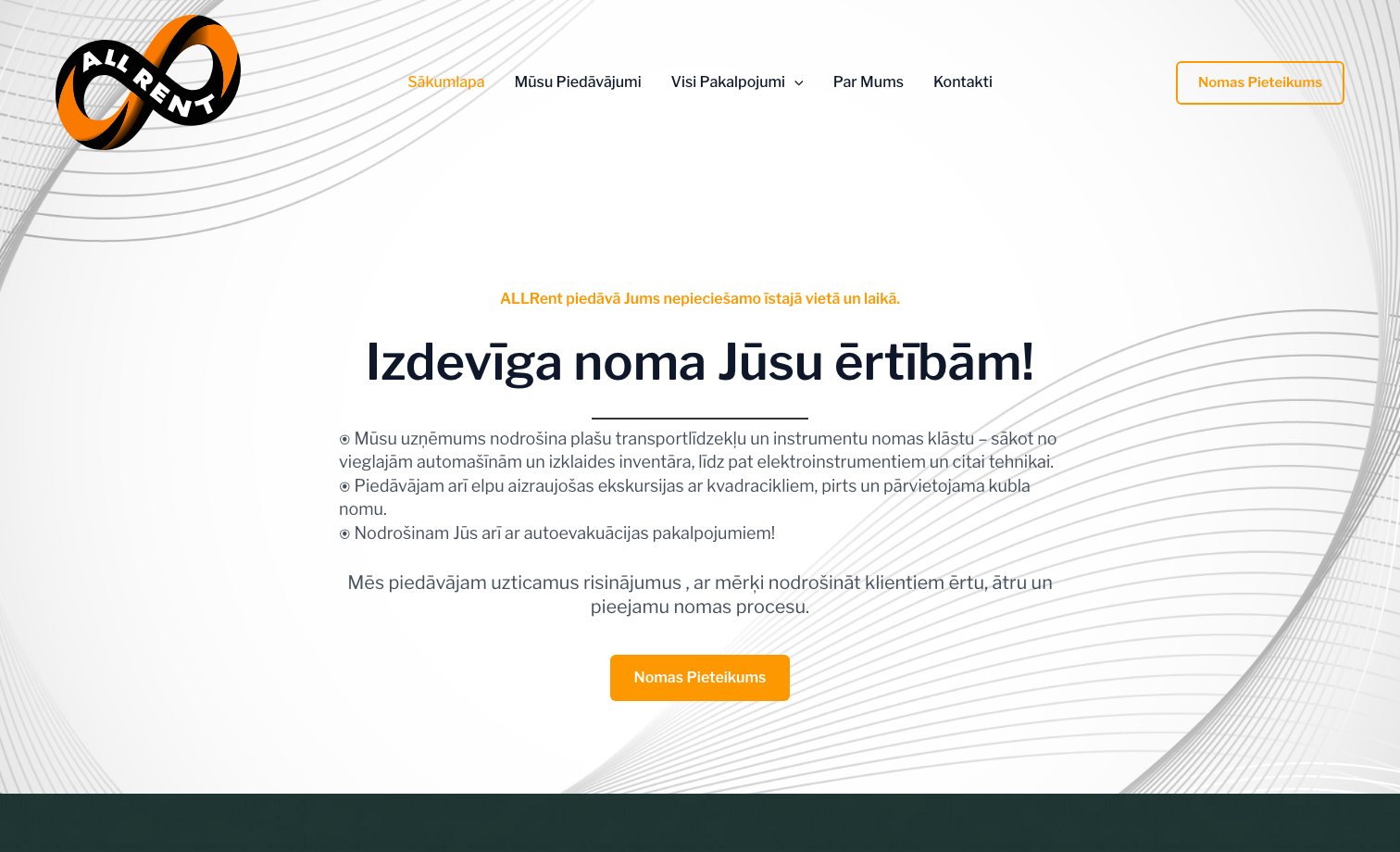 ALL Rent homepage preview