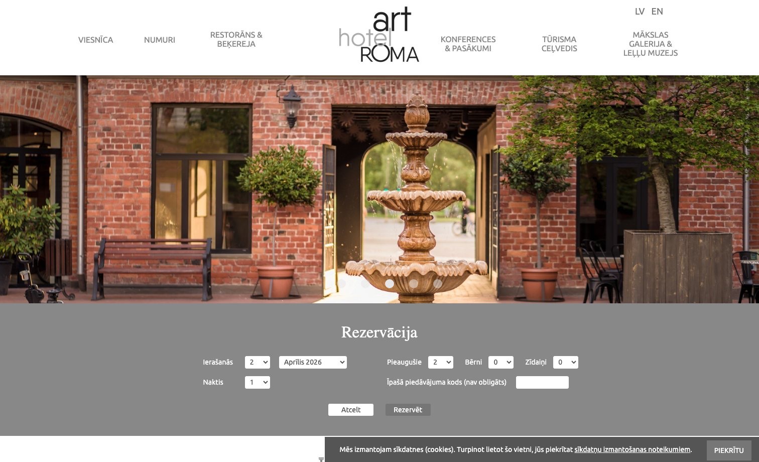 Art Hotel Roma homepage preview