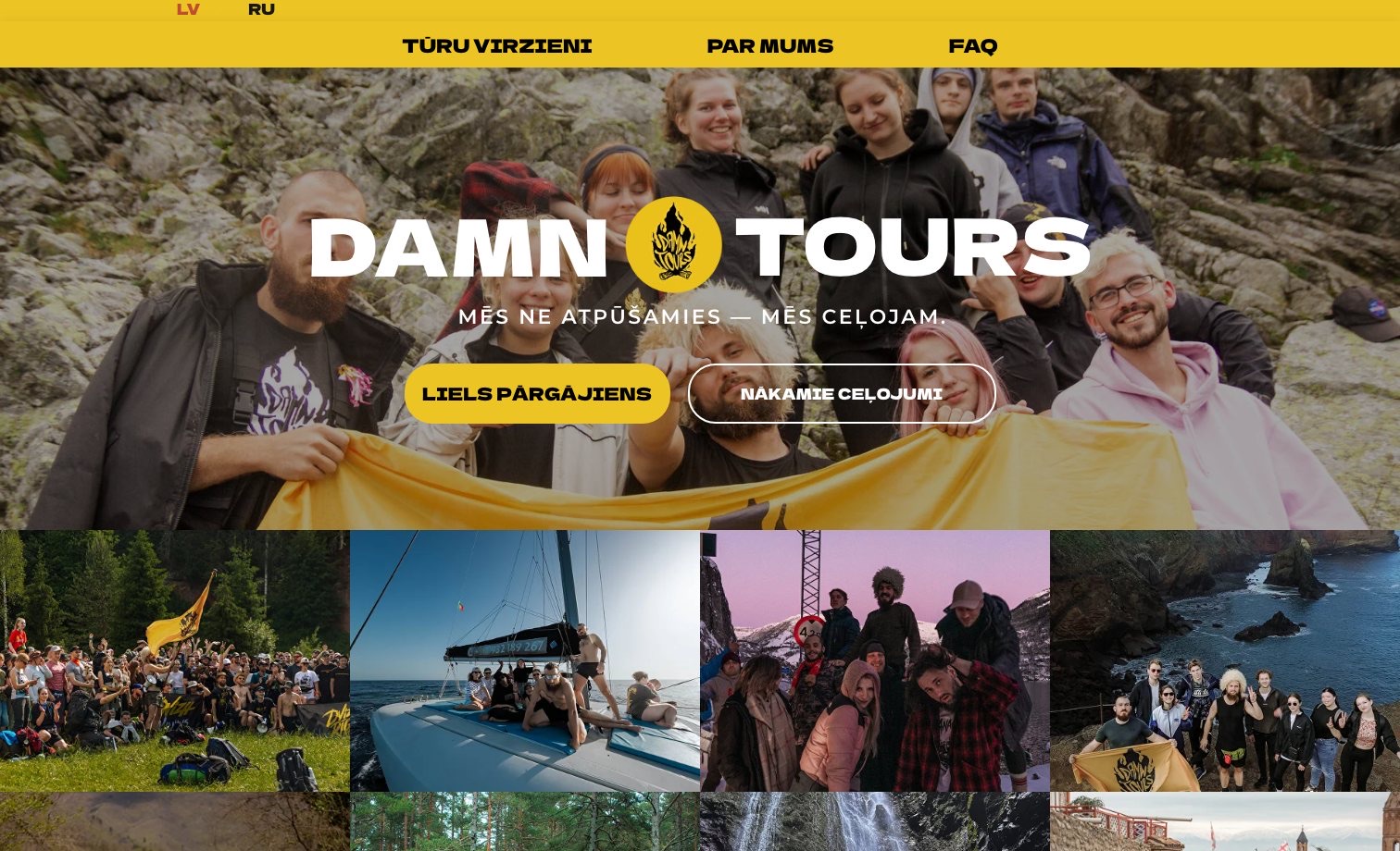 DAMN TOURS homepage preview