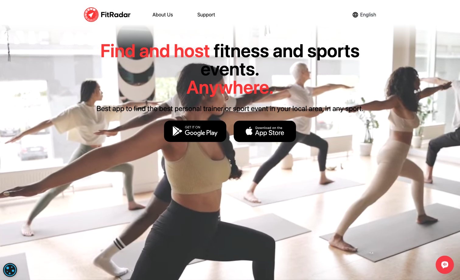 FitRadar homepage preview