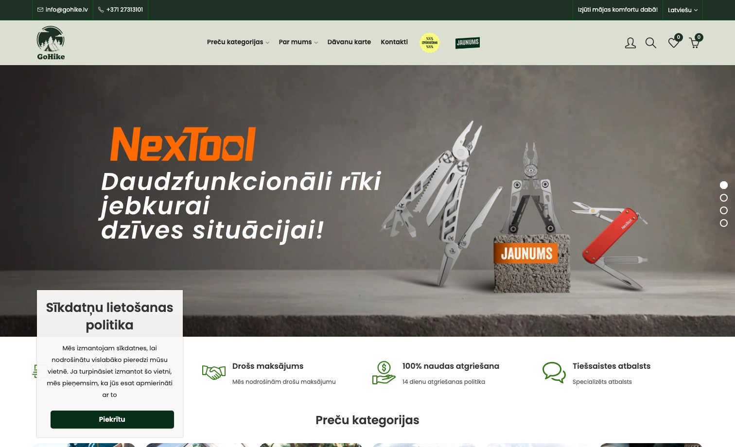 GoHike homepage preview