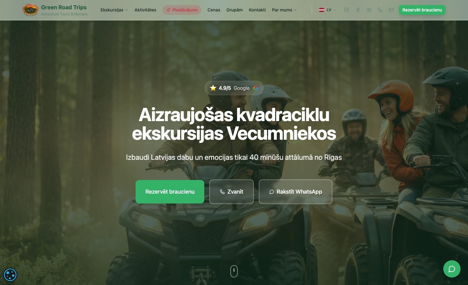 Green Road Trips homepage preview