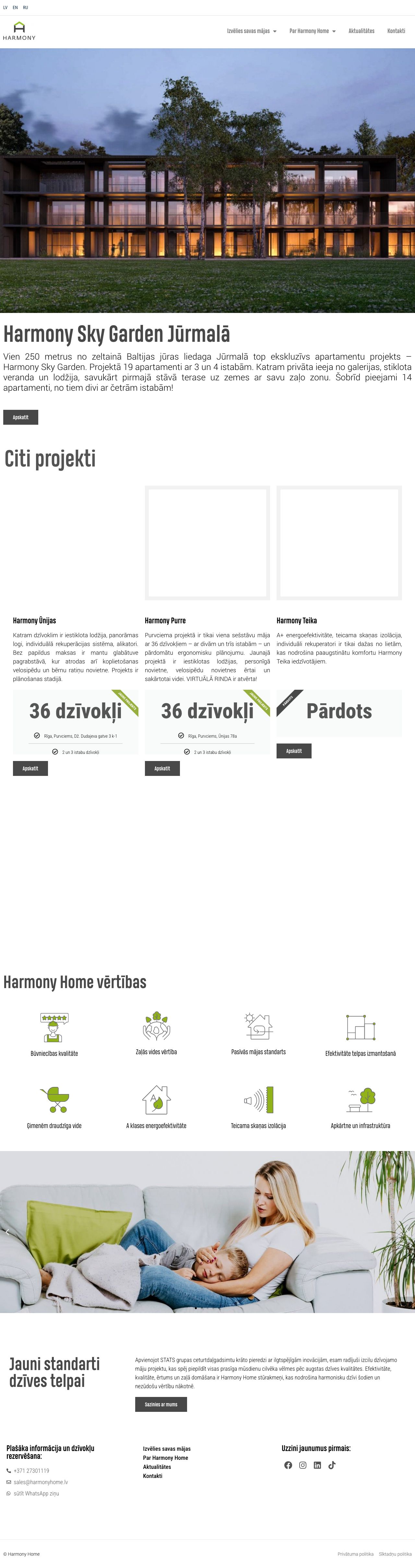 Harmony Home homepage preview