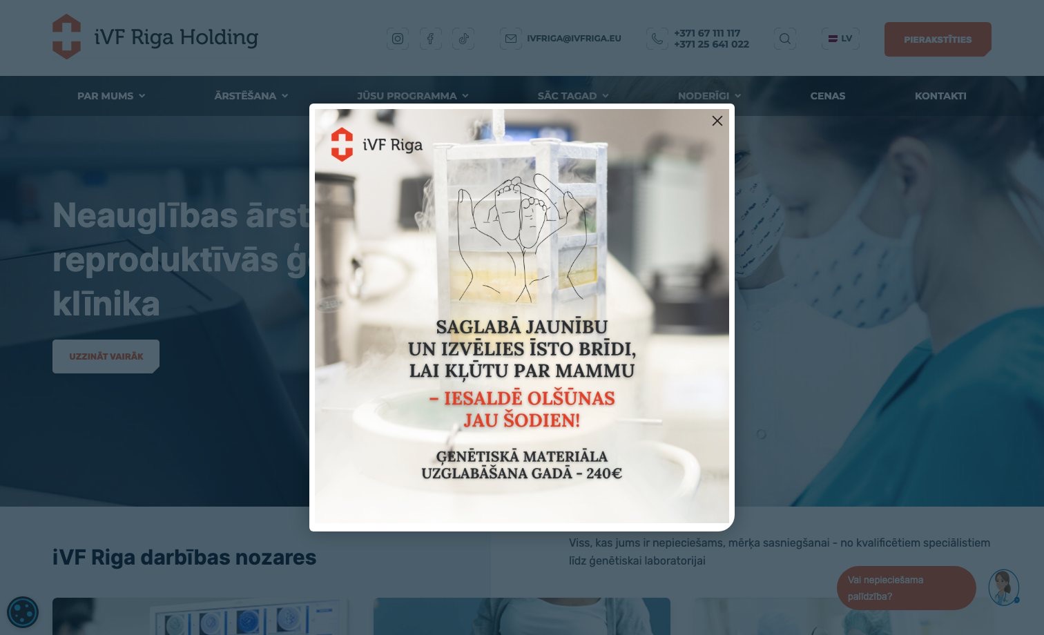 iVF Riga homepage preview