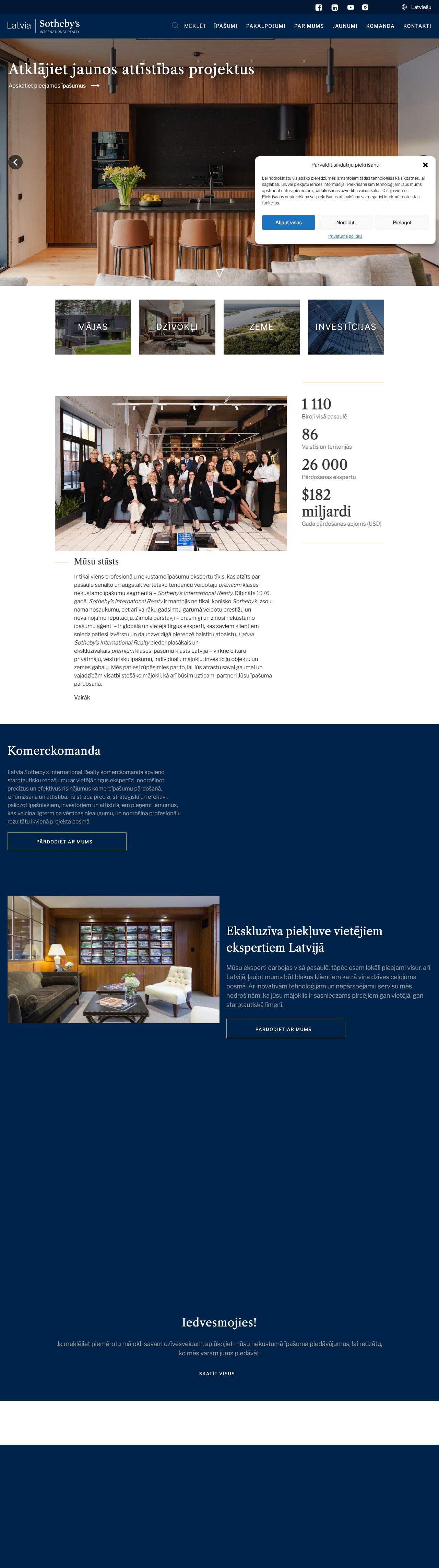 Latvia Sotheby's International Realty homepage preview