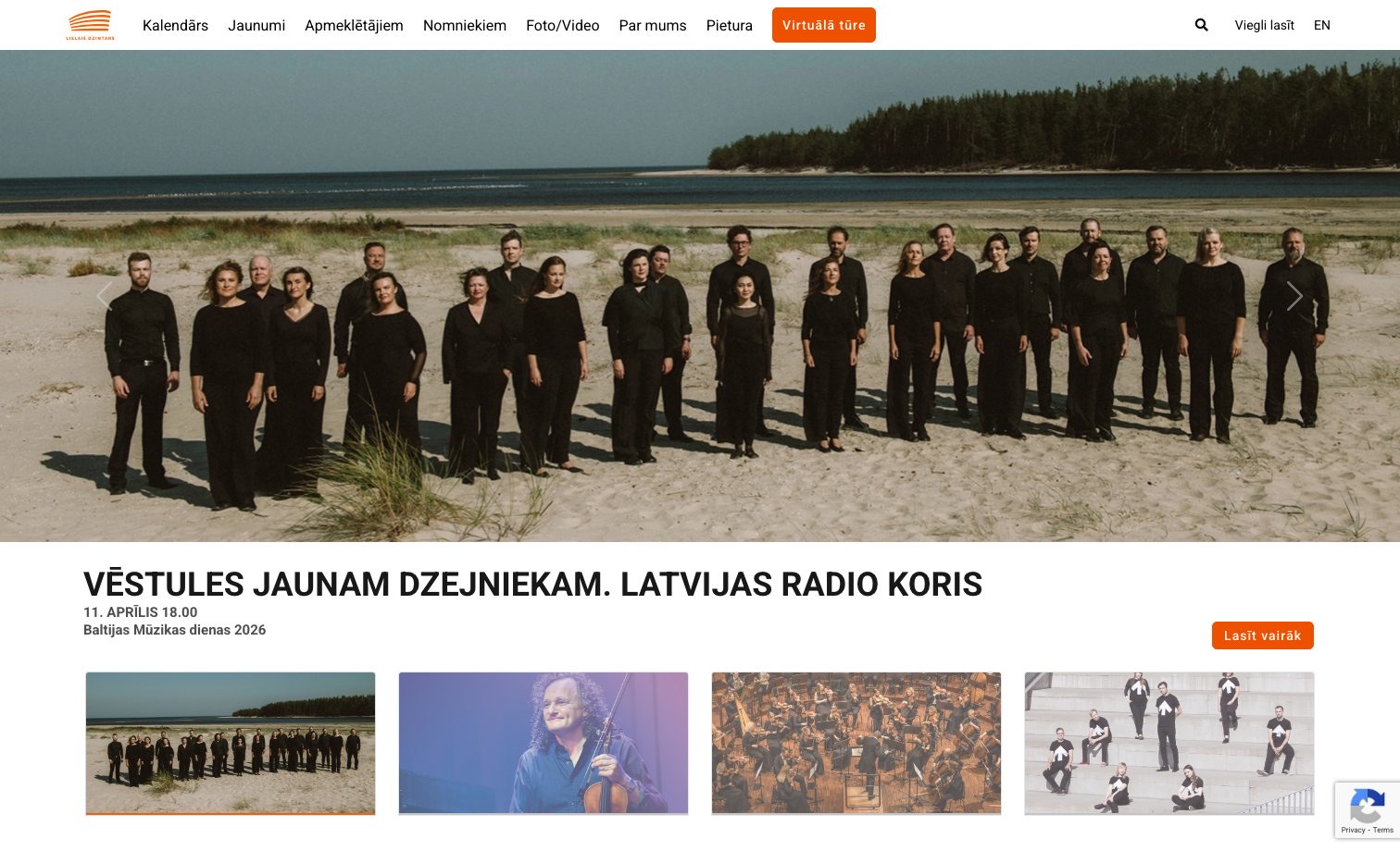 Lielais Dzintars homepage preview