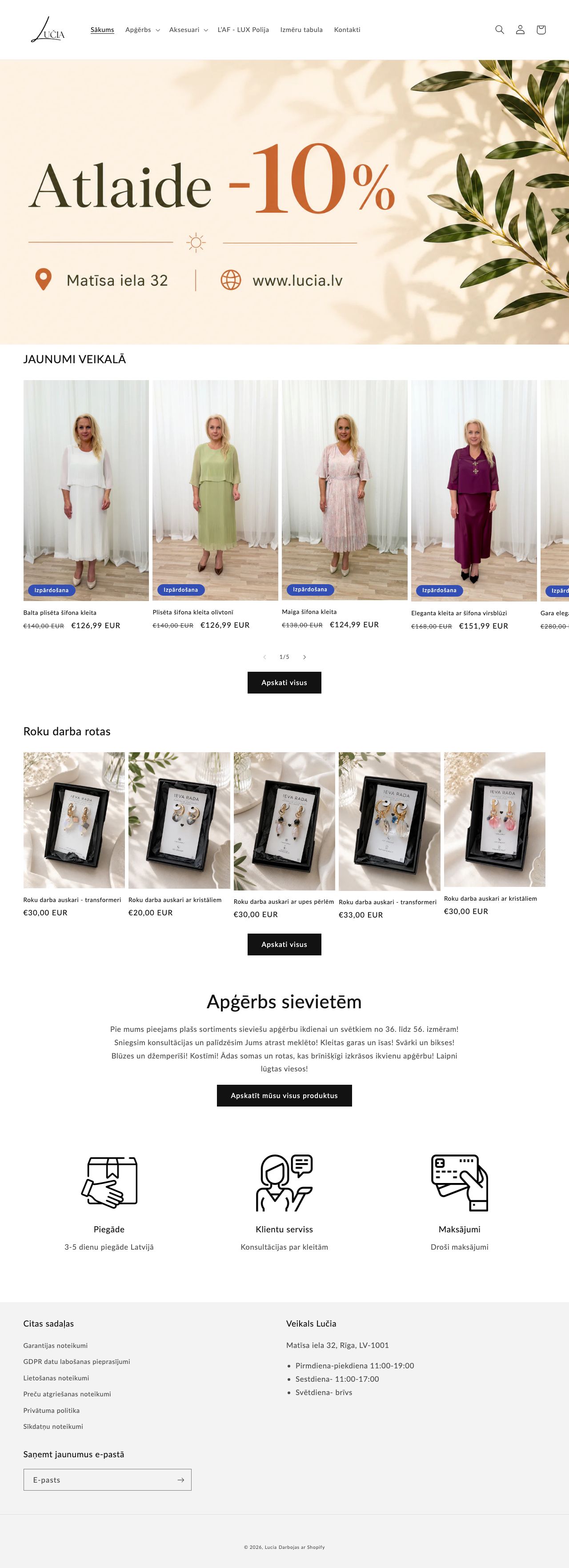 Lučia homepage preview