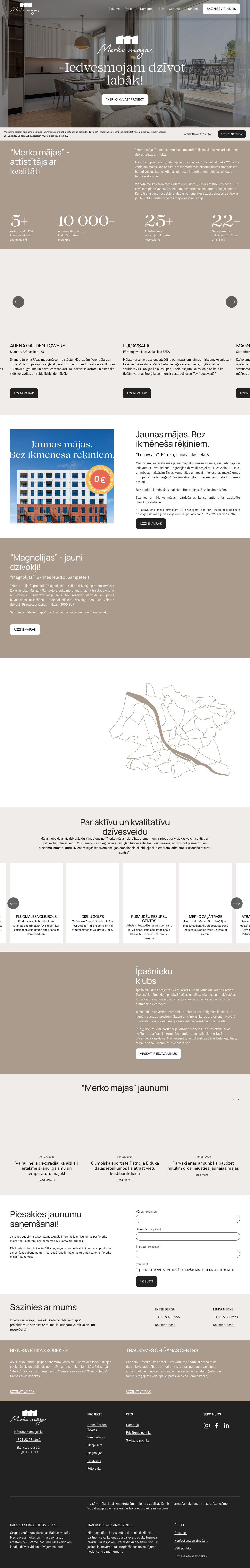 Merko mājas homepage preview