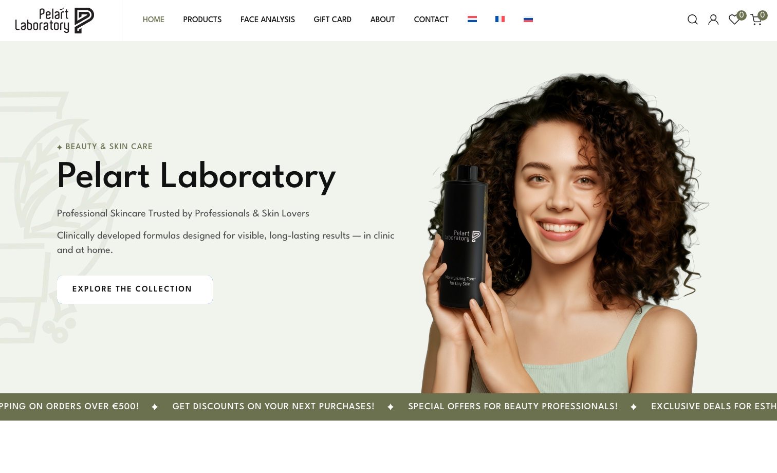 Pelart Laboratory homepage preview