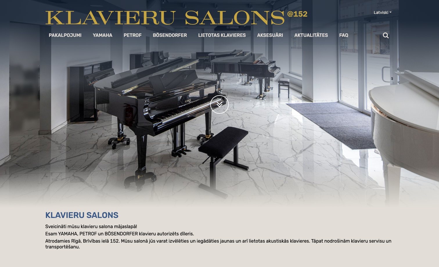 Piano restorāns homepage preview