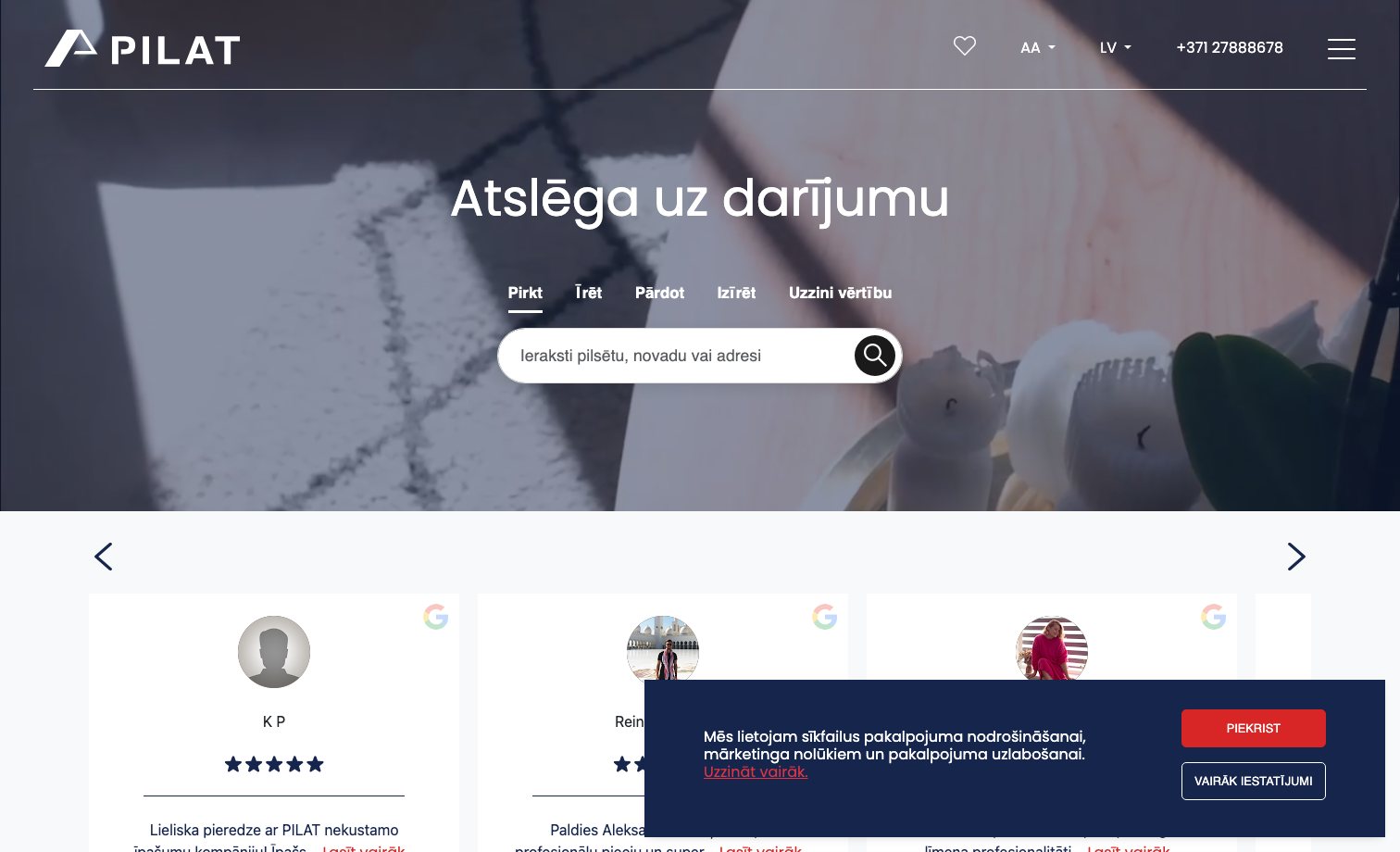 PILAT homepage preview