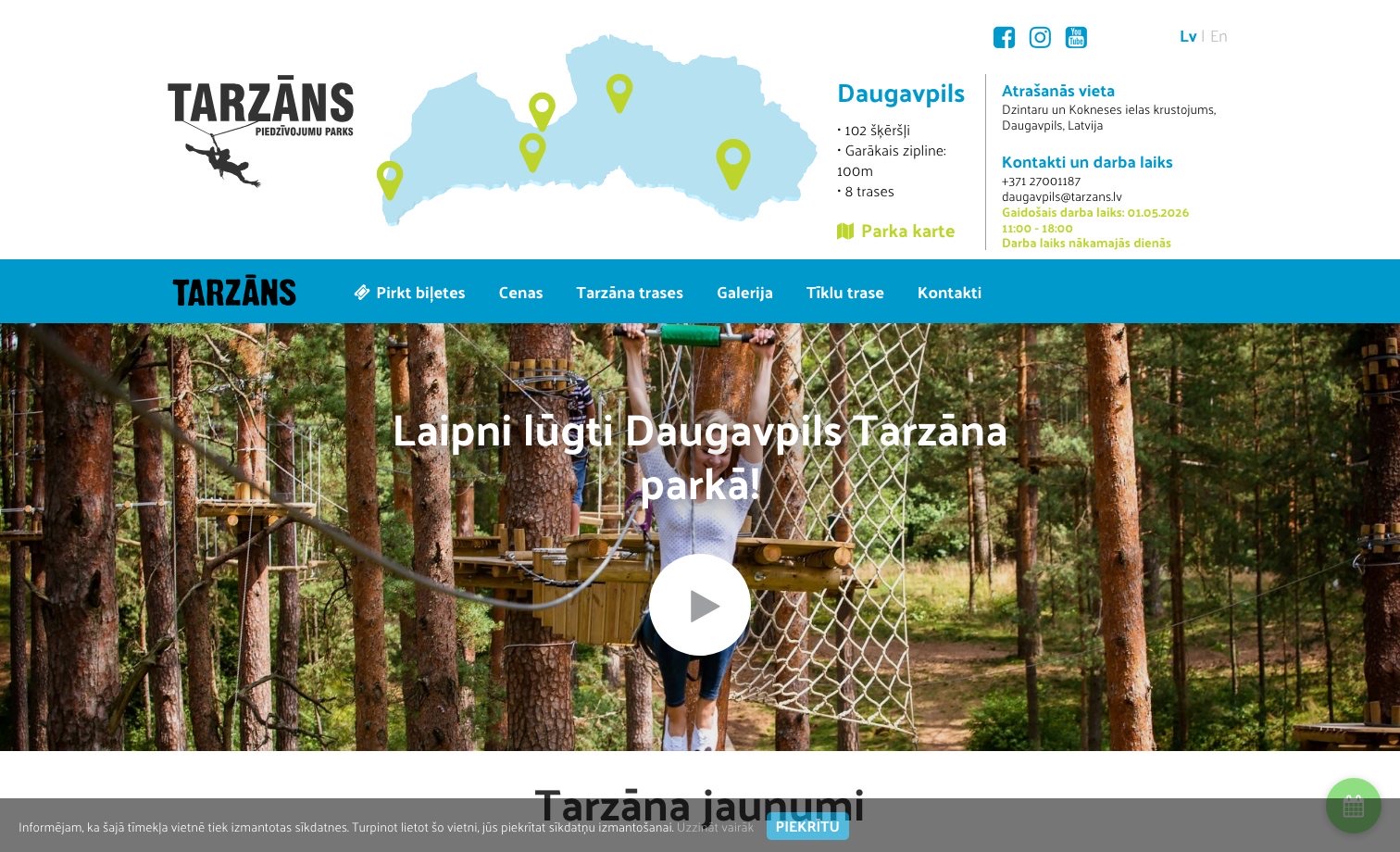 Tarzāns Liepāja homepage preview