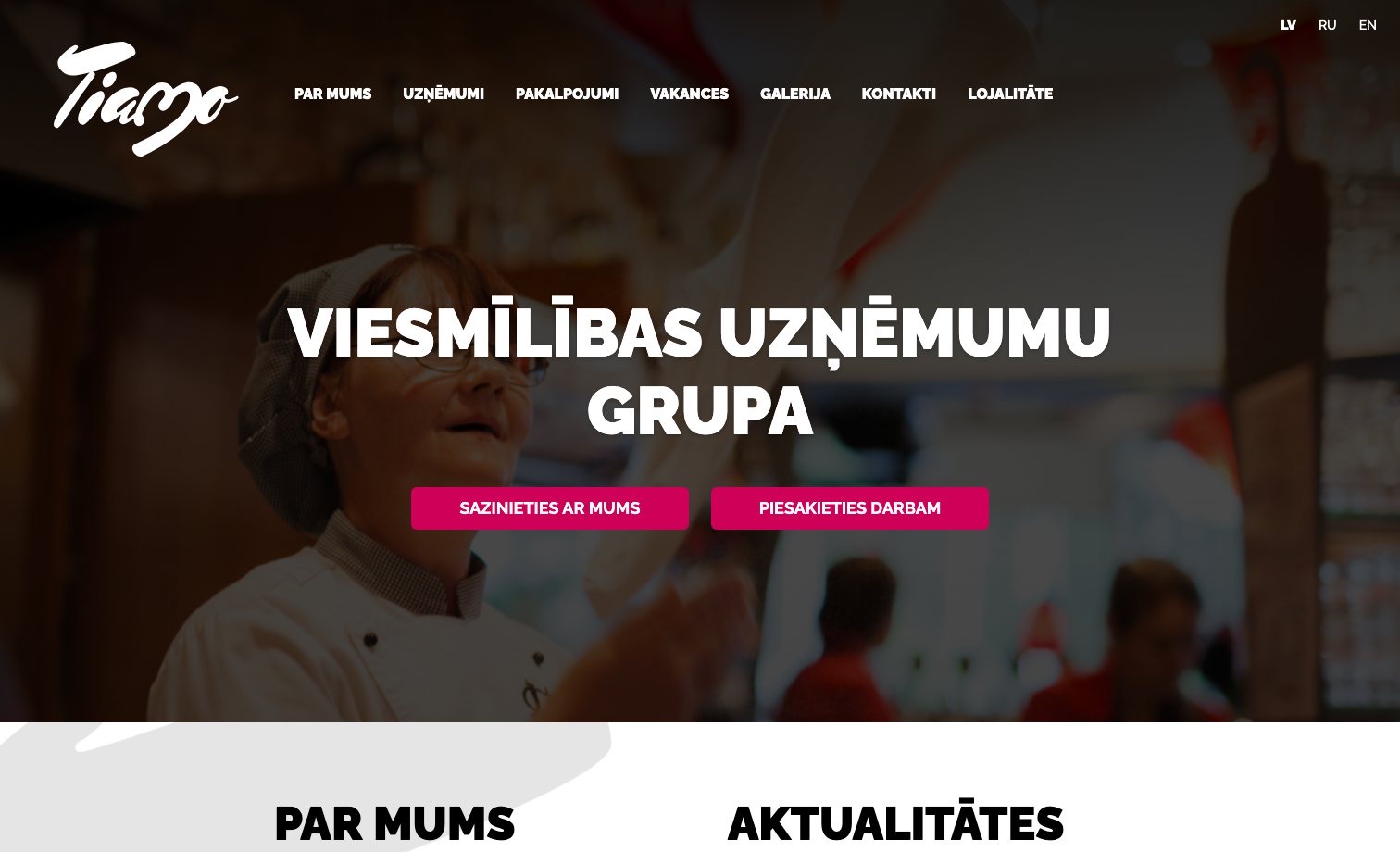 SIA TIAMO GRUPA homepage preview