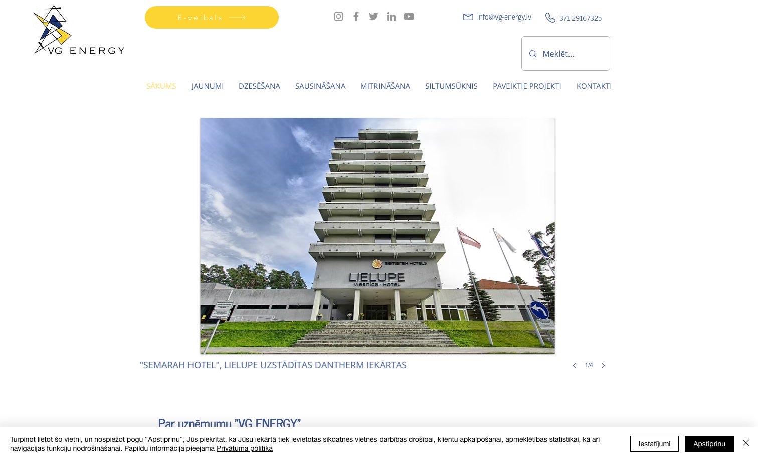 SIA VG ENERGY homepage preview