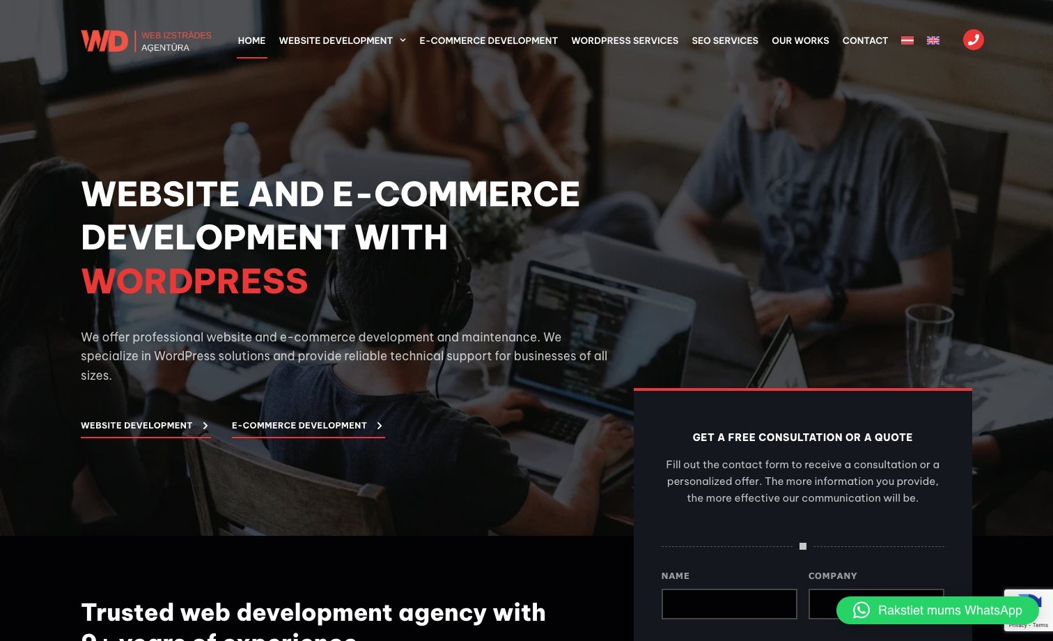WebDigital homepage preview